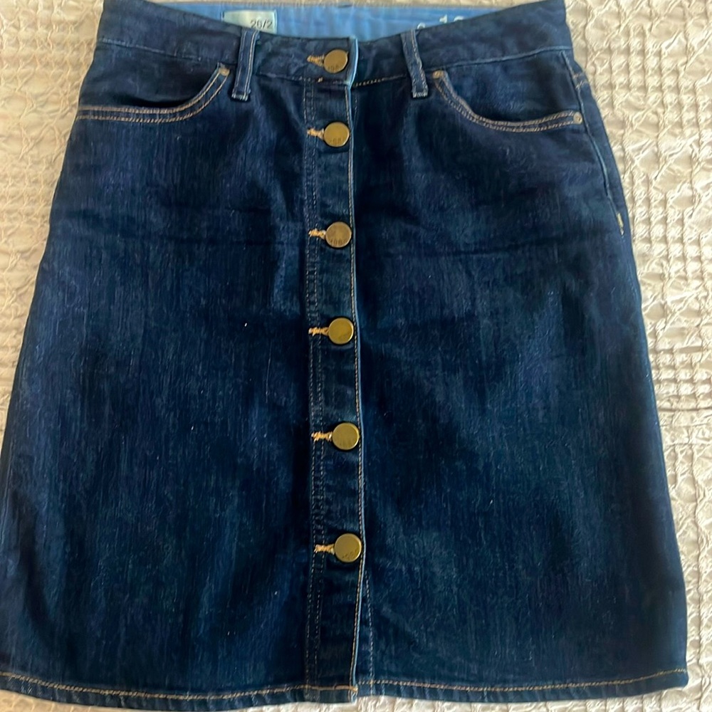 GAP 1969 dark denim skirt with side & back pockets knee‎ length demin siz…
